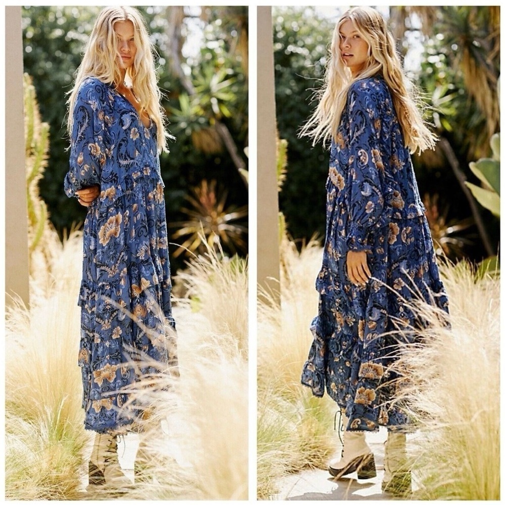 Spell Aurora Gown in blue EUC very relaxed dress - Picture 4 of 8